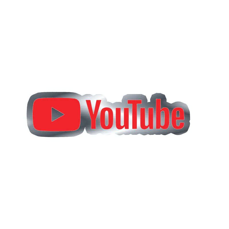 YouTube Silver Chrome Vinyl Decal