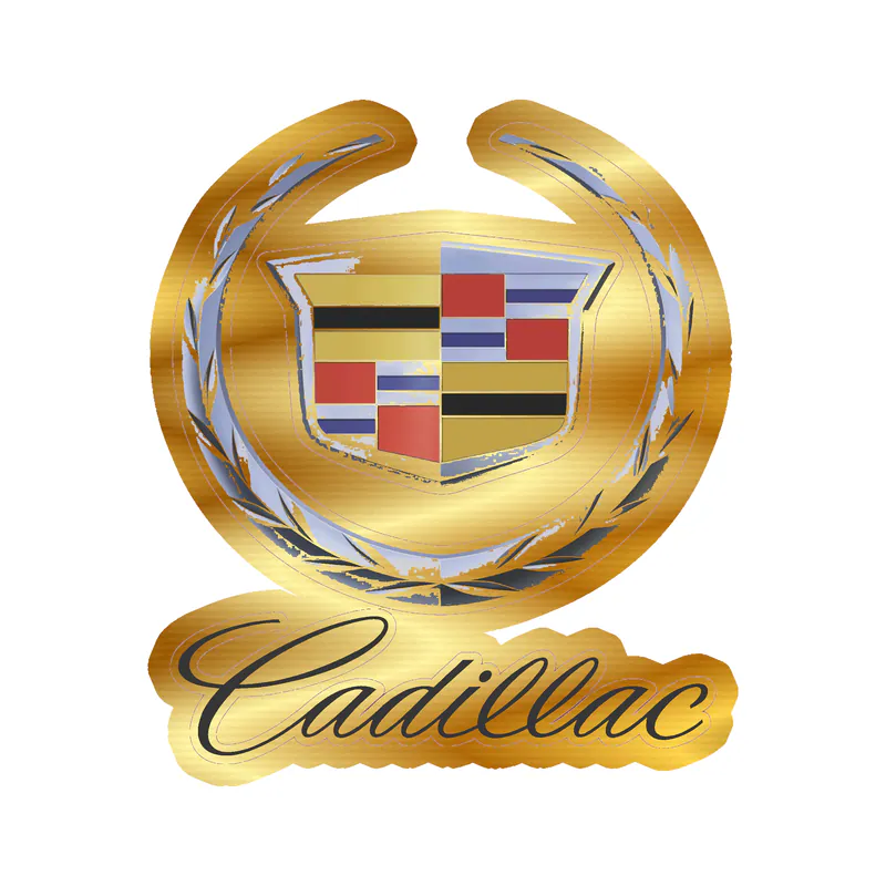 Cadillac Gold Chrome Vinyl Decal - Custom Size