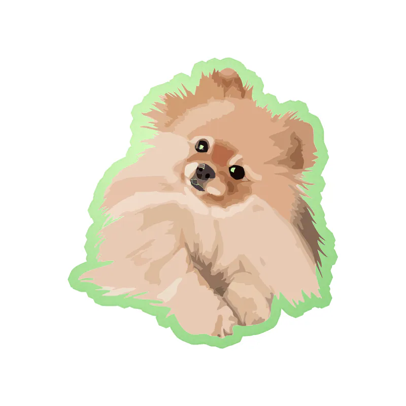 Pomeranian - Glow in the Dark Vinyl Sticker - Custom Size