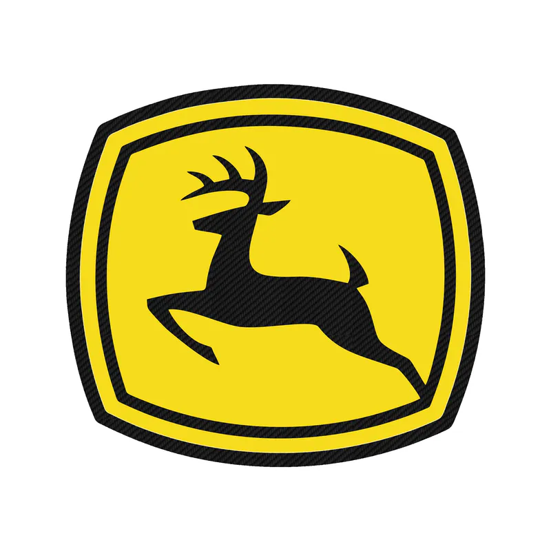 John Deere - Black and Yellow - Carbon Fiber Vinyl Sticker - Custom Size