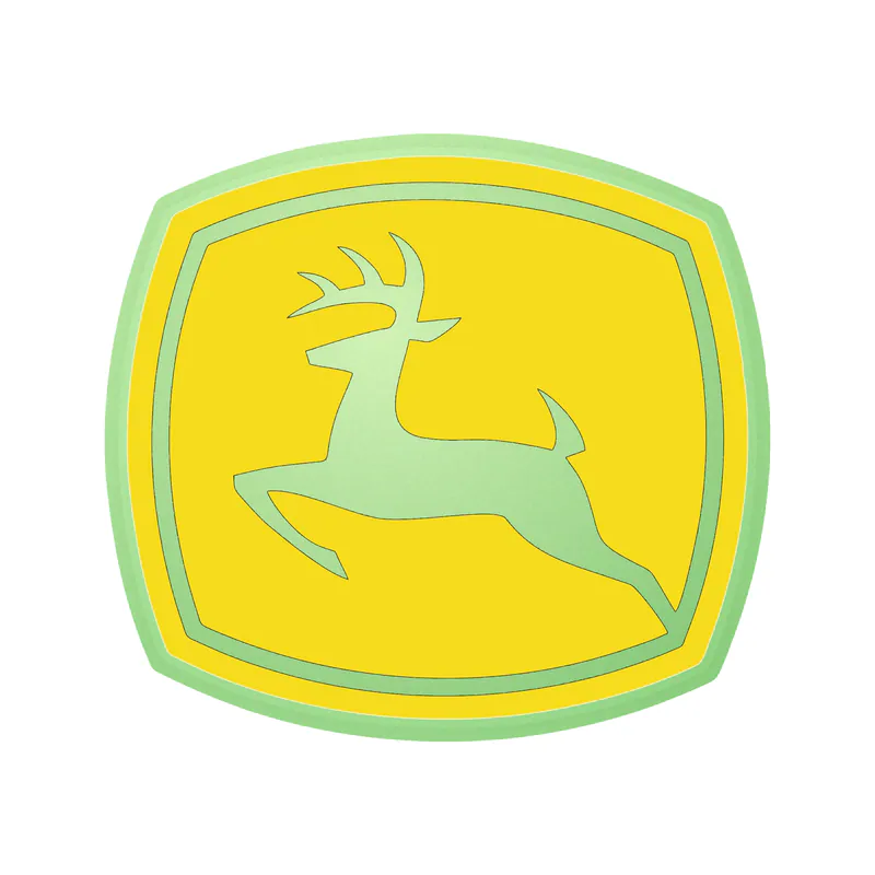 John Deere - Black and Yellow - Glow in the Dark Vinyl Sticker - Custom Size