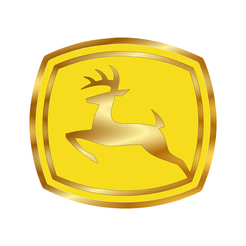 John Deere - Black and Yellow - Gold Chrome Vinyl Sticker - Custom Size