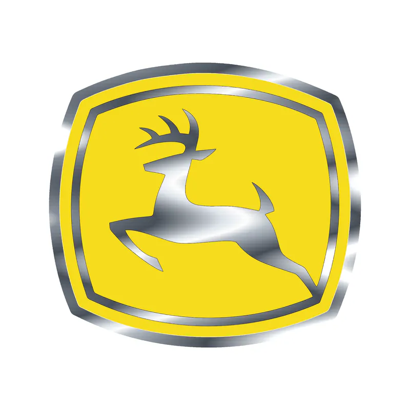 John Deere - Black and Yellow - Silver Chrome Vinyl Sticker - Custom Size