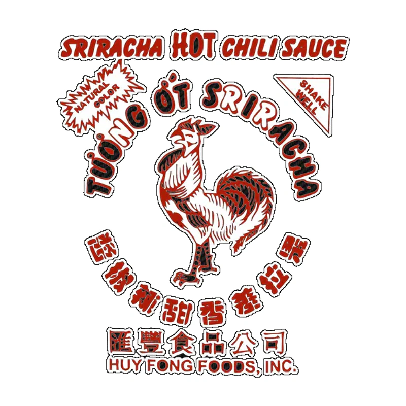 Sriracha Carbon Fiber Vinyl Decal - Custom Size