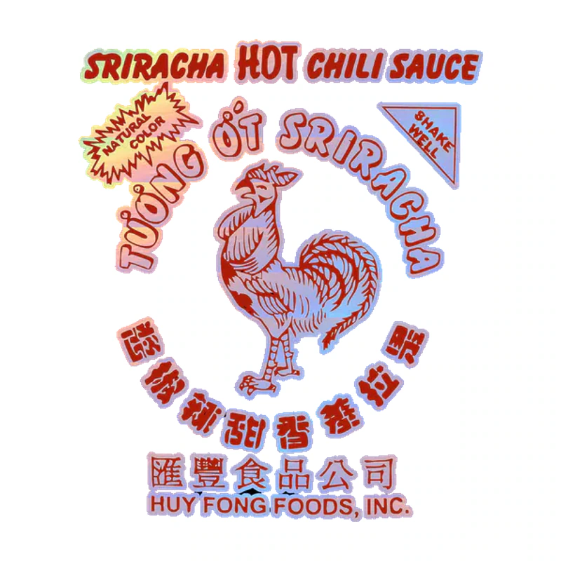 Sriracha Holographic Vinyl Decal - Custom Size