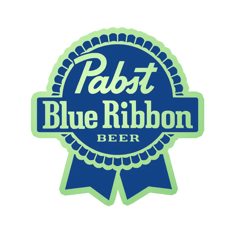 Pabst Blue Ribbon - Glow in the Dark Vinyl Decal - Custom Size
