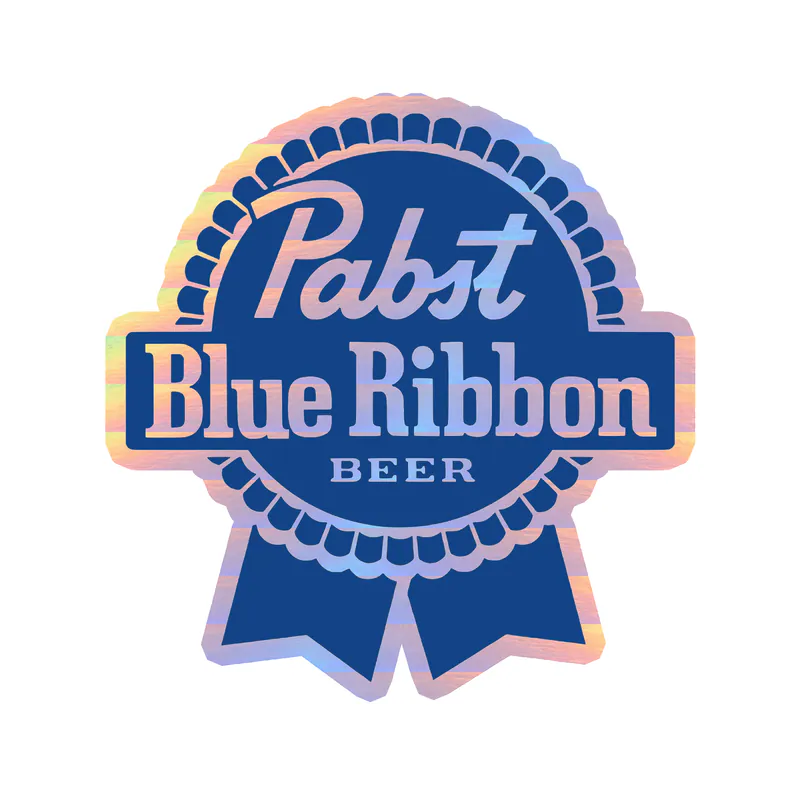 Pabst Blue Ribbon - Holographic Vinyl Decal - Custom Size