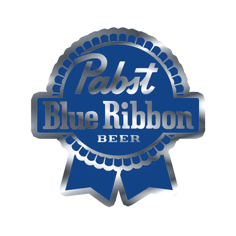 Pabst Blue Ribbon - Silver Chrome Vinyl Decal - Custom Size