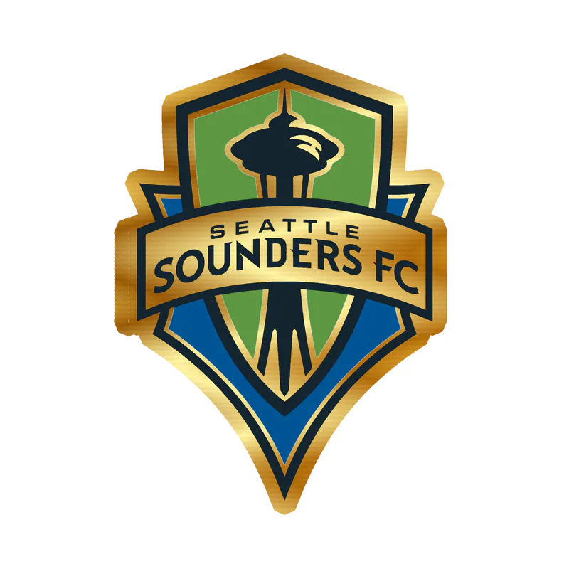 Seattle Sounders FC - Logo - Gold Chrome Vinyl Sticker - Custom Size