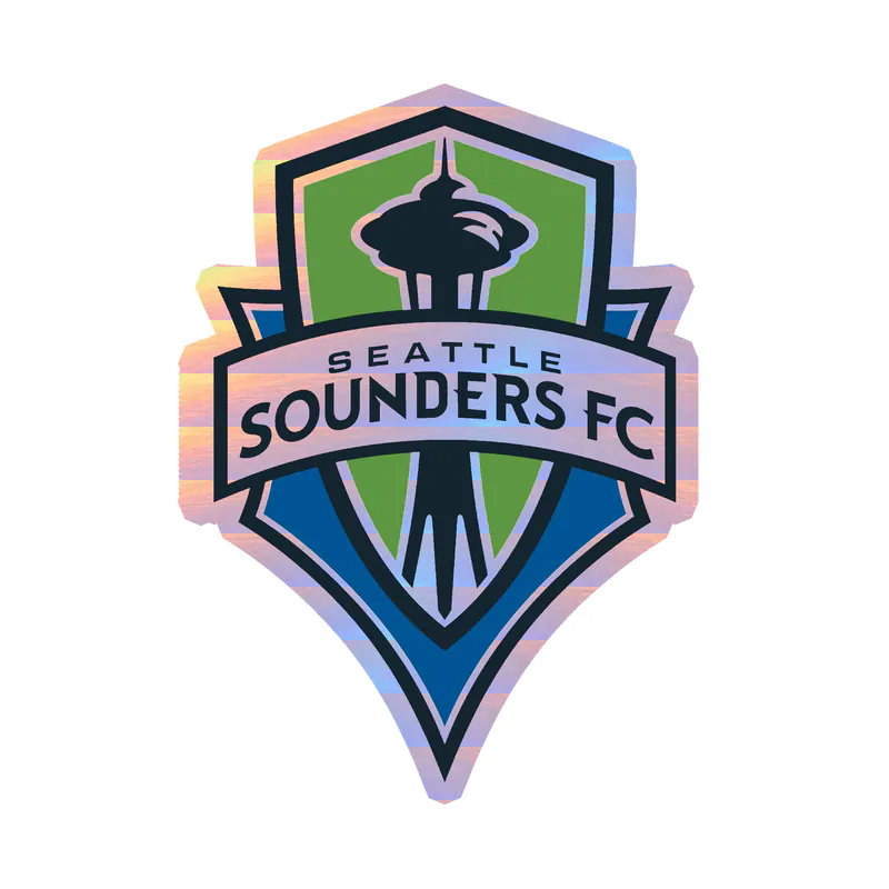Seattle Sounders FC - Logo - Holographic Vinyl Sticker - Custom Size