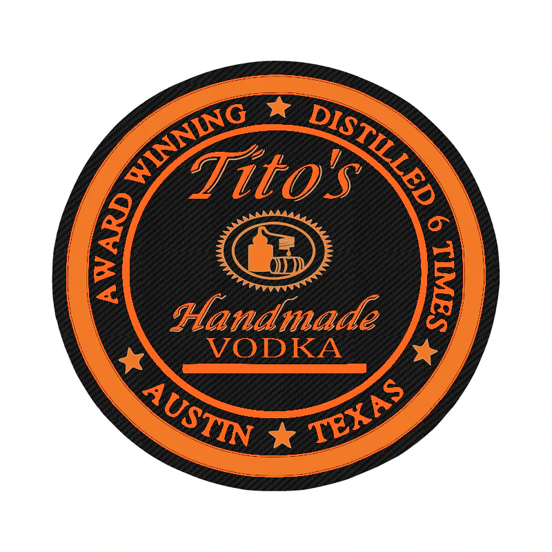 Tito's Vodka - Round - Carbon Fiber Vinyl Decal