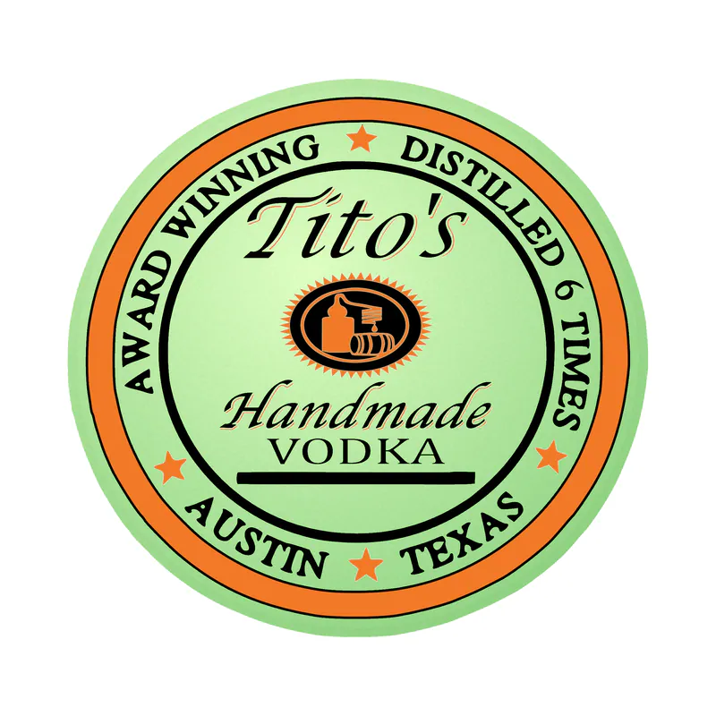 Tito's Vodka - Round - Glow in the Dark Vinyl Decal