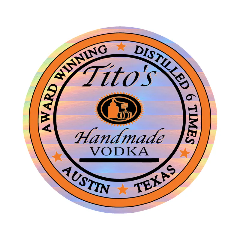 Tito's Vodka - Round - Holographic Vinyl Decal