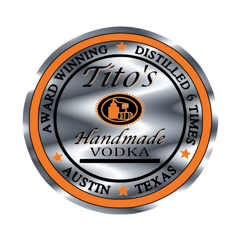 Tito's Vodka - Round - Silver Chrome Vinyl Decal