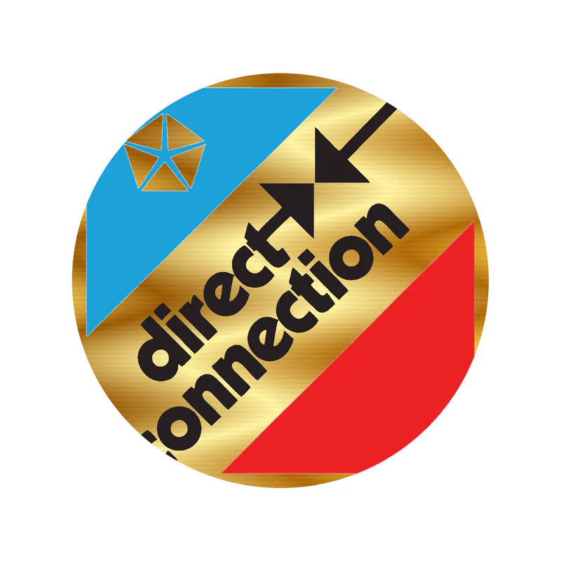 Mopar - Direction Connection Square - Gold Chrome Vinyl Decal - Custom Size