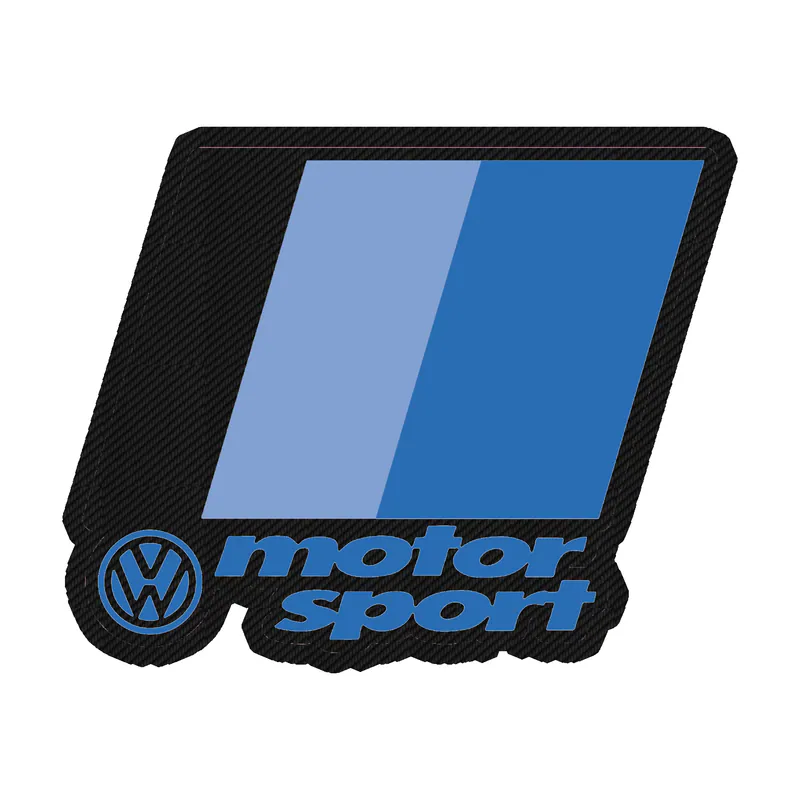 Volkswagen Motorsport Logo - Carbon Fiber Vinyl Sticker - Custom Size