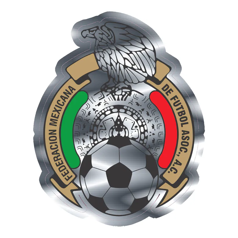 Federacion Mexicana - Logo - Silver Chrome Vinyl Sticker - Custom Size