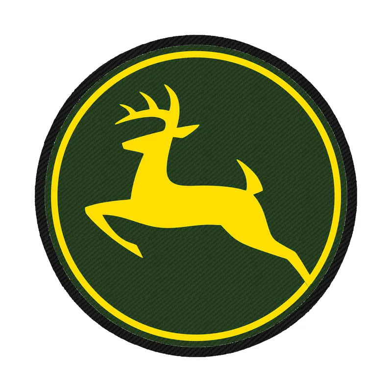 John Deere - Green and yellow - Circle -  Carbon Fiber Vinyl Sticker - Custom Size