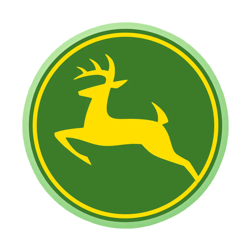 John Deere - Green and yellow - Circle -  Glow in the Dark Vinyl Sticker - Custom Size
