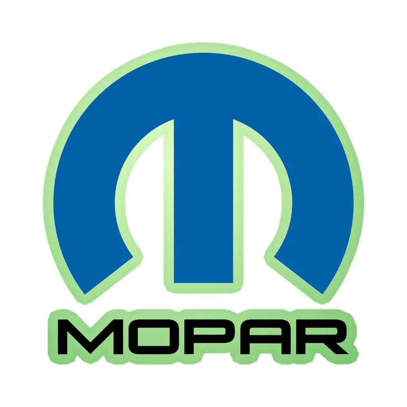 Mopar - Blue M With Name - Glow in the Dark Vinyl Decal - Custom Size