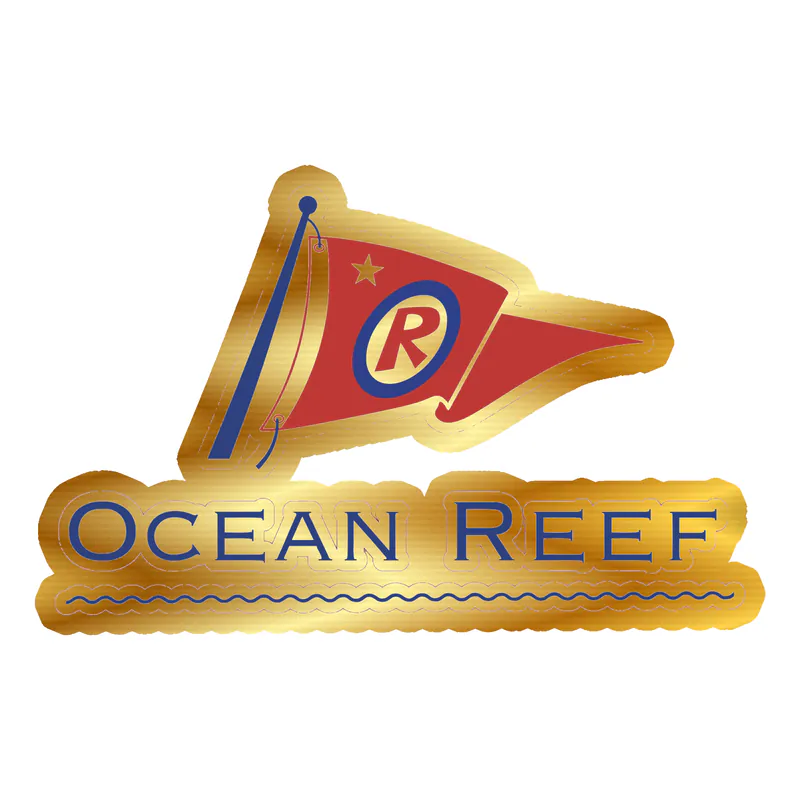 Ocean Reef  Gold Chrome Vinyl Decal - Custom Size