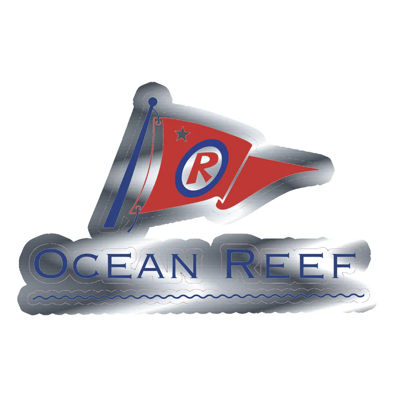 Ocean Reef  Silver Chrome Vinyl Decal - Custom Size