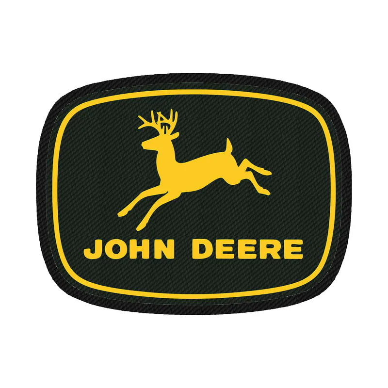 John Deere - Green and Yellow - Leaping deer -  Carbon Fiber Vinyl Sticker - Custom Size