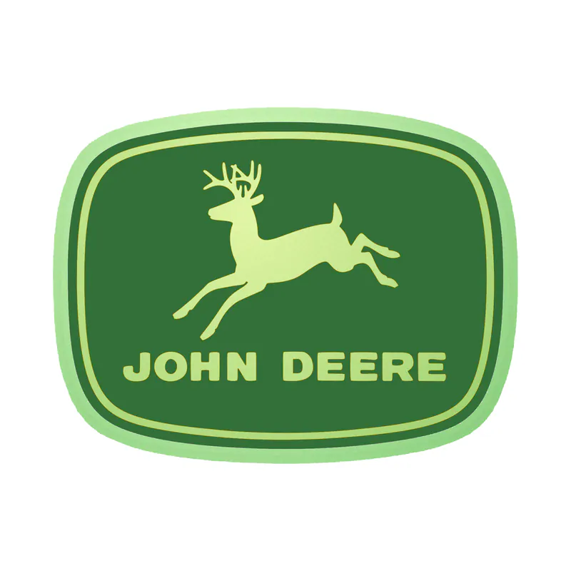 John Deere - Green and Yellow - Leaping deer -  Glow in the Dark Vinyl Sticker - Custom Size