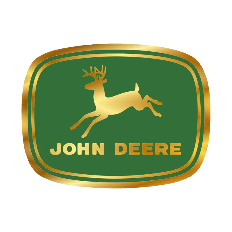 John Deere - Green and Yellow - Leaping deer -  Gold Chrome Vinyl Sticker - Custom Size