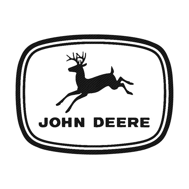 John Deere - Black and Grey - Rounded Carbon Fiber Vinyl Sticker - Custom Size