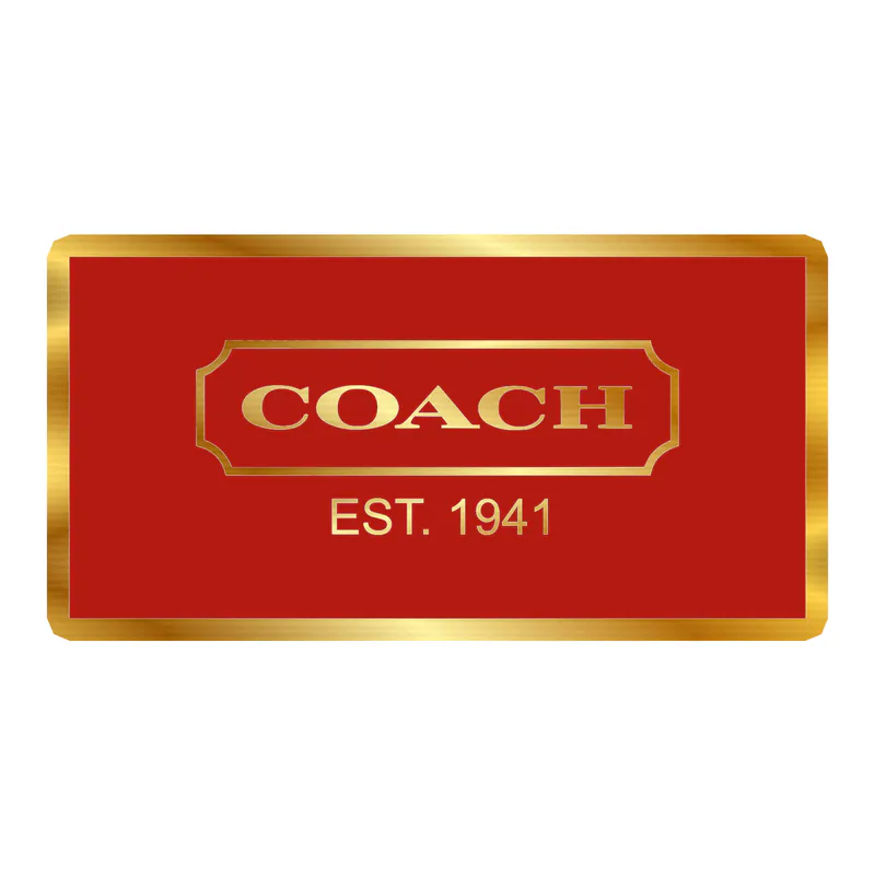 Coach - Red - Gold Chrome Vinyl Sticker - Custom Size