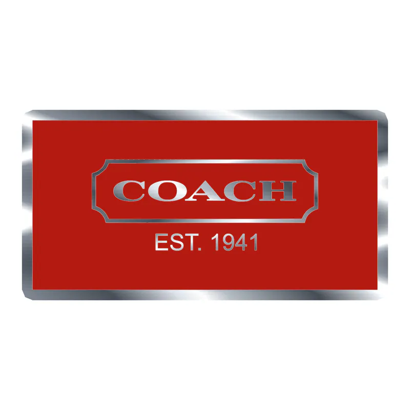 Coach - Red - Silver Chrome Vinyl Sticker - Custom Size