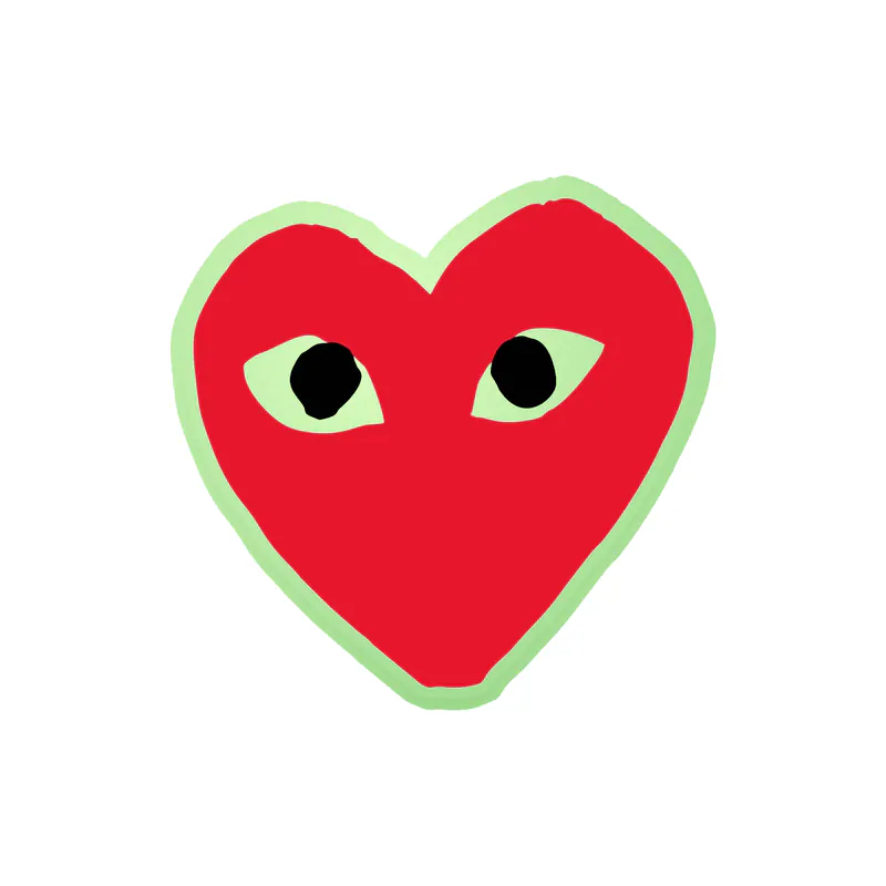 Comme Des Garçons Play Glow in the Dark Vinyl Decal - Custom Size