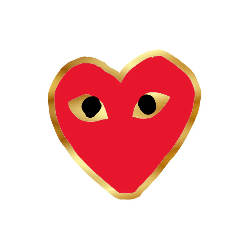 Comme Des Garçons Play Gold Chrome Vinyl Decal - Custom Size
