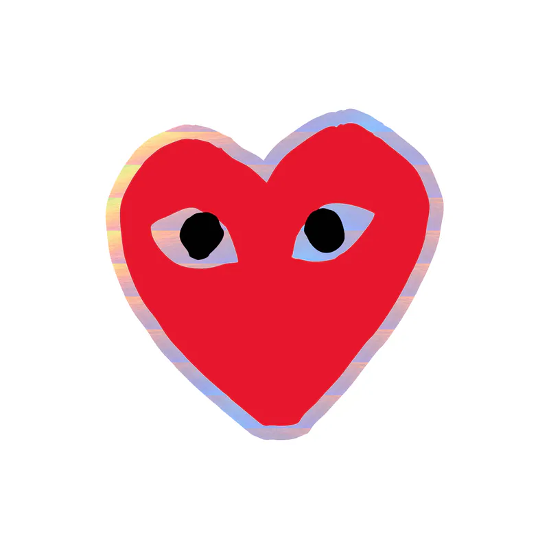 Comme Des Garçons Play Holographic Vinyl Decal - Custom Size