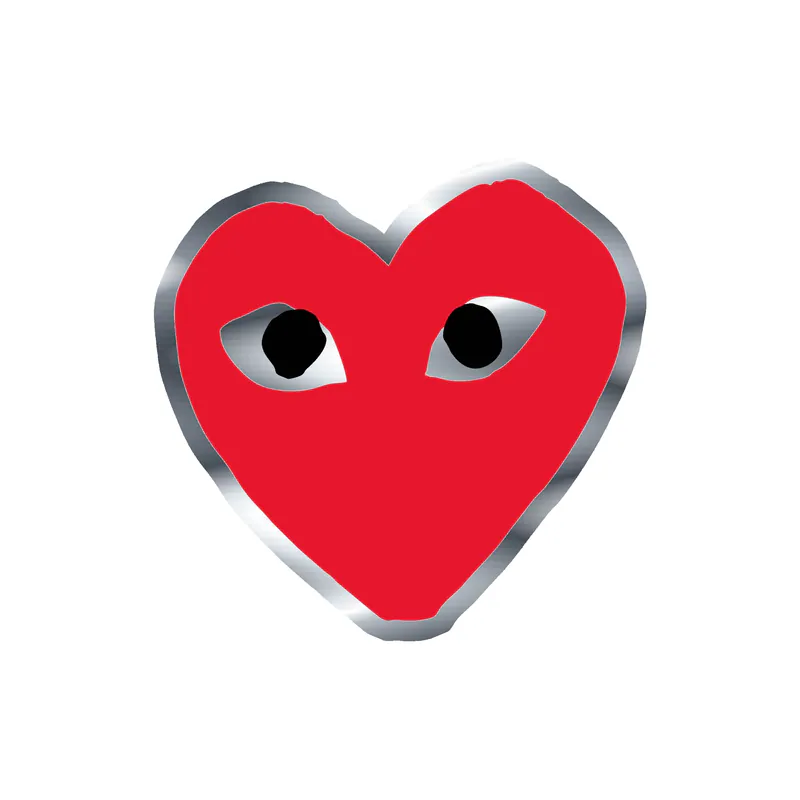 Comme Des Garçons Play Silver Chrome Vinyl Decal - Custom Size
