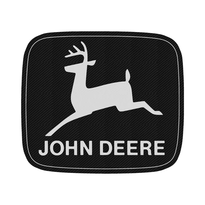 John Deere - Black and Grey - Square -  Carbon Fiber Vinyl Sticker - Custom Size