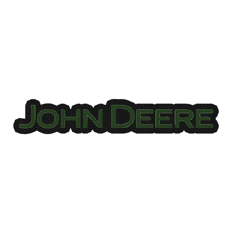 John Deere - Green name -  Carbon Fiber Vinyl Sticker - Custom Size