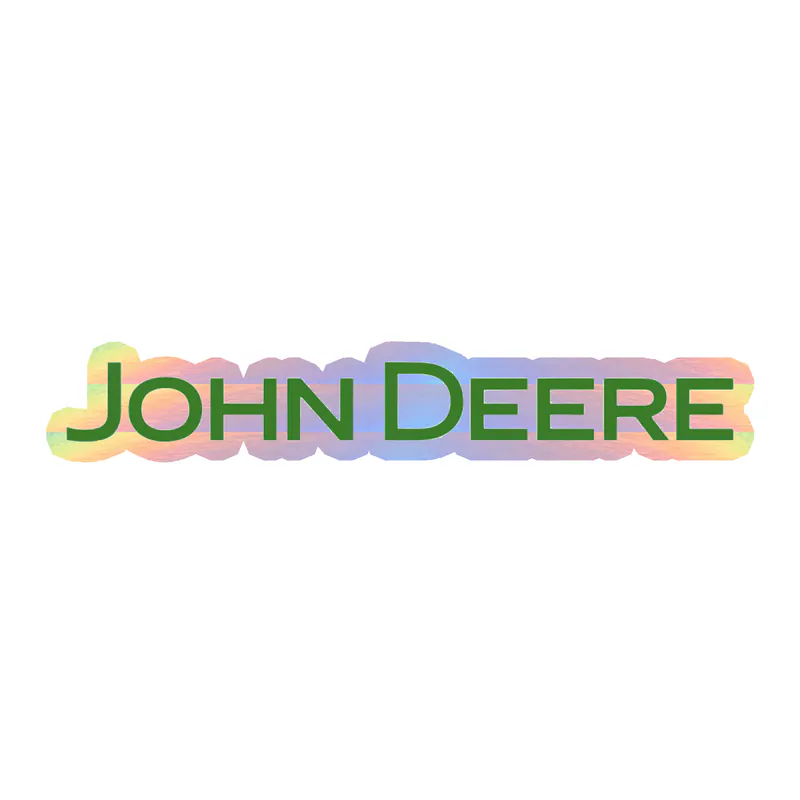 John Deere - Green name -  Holographic Vinyl Sticker - Custom Size