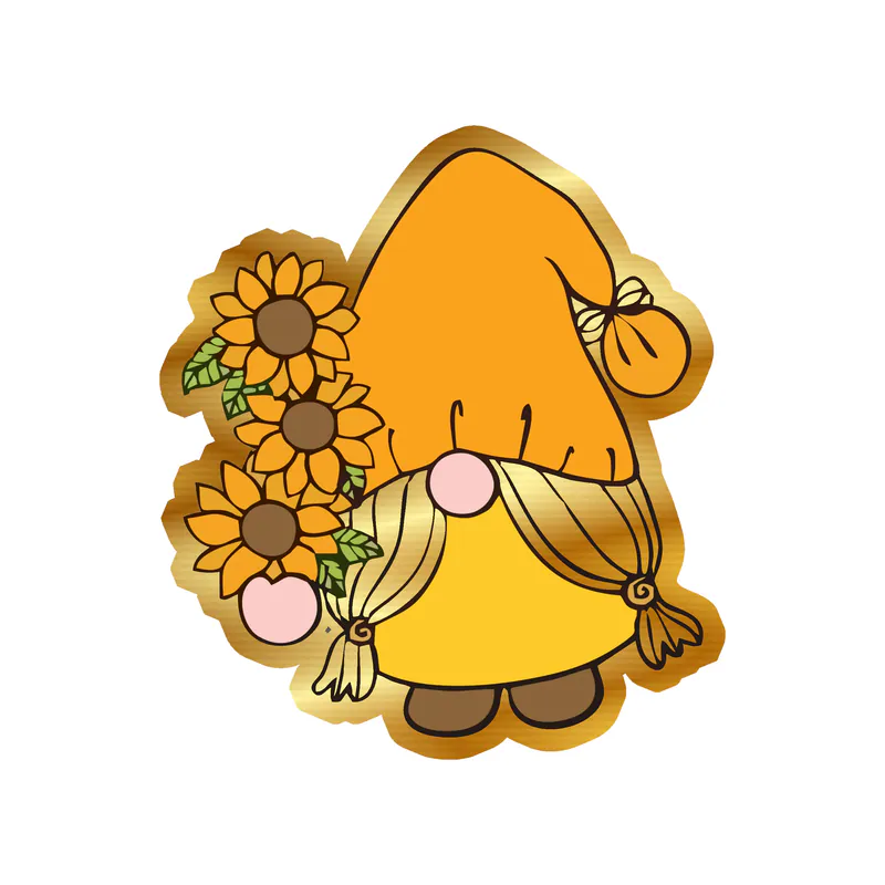 Gnomes Gold Chrome Vinyl Decal - Custom Size