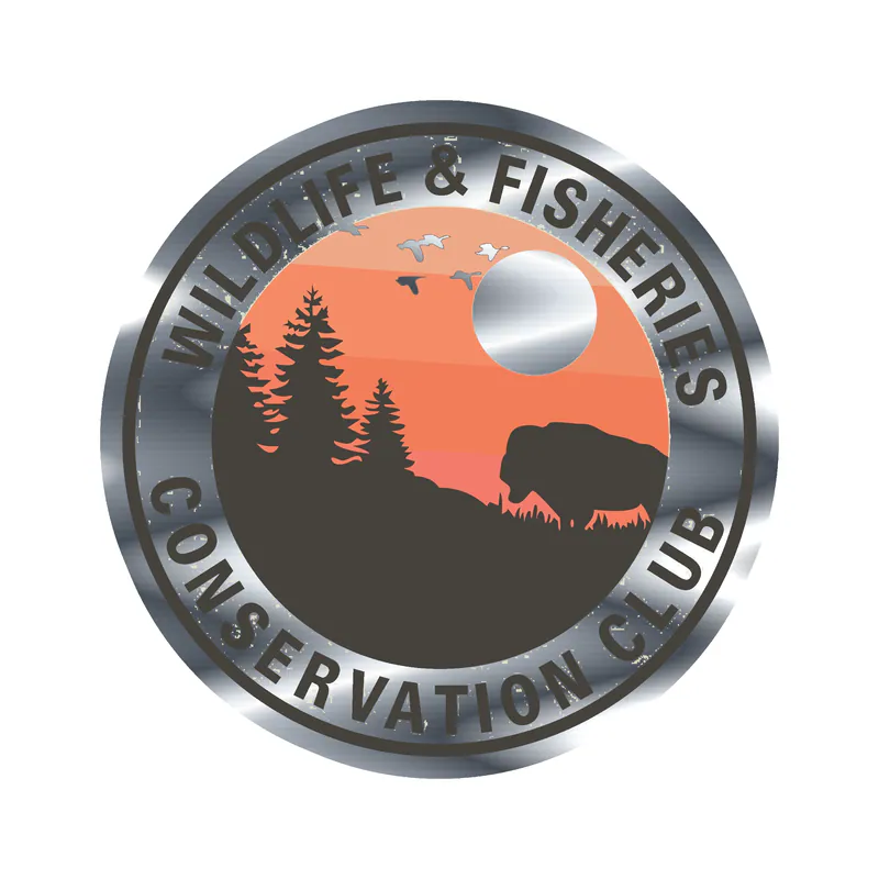 Wildlife & Fisheries Conservation Club - Full Color - Silver Chrome Vinyl Decal - Custom Size