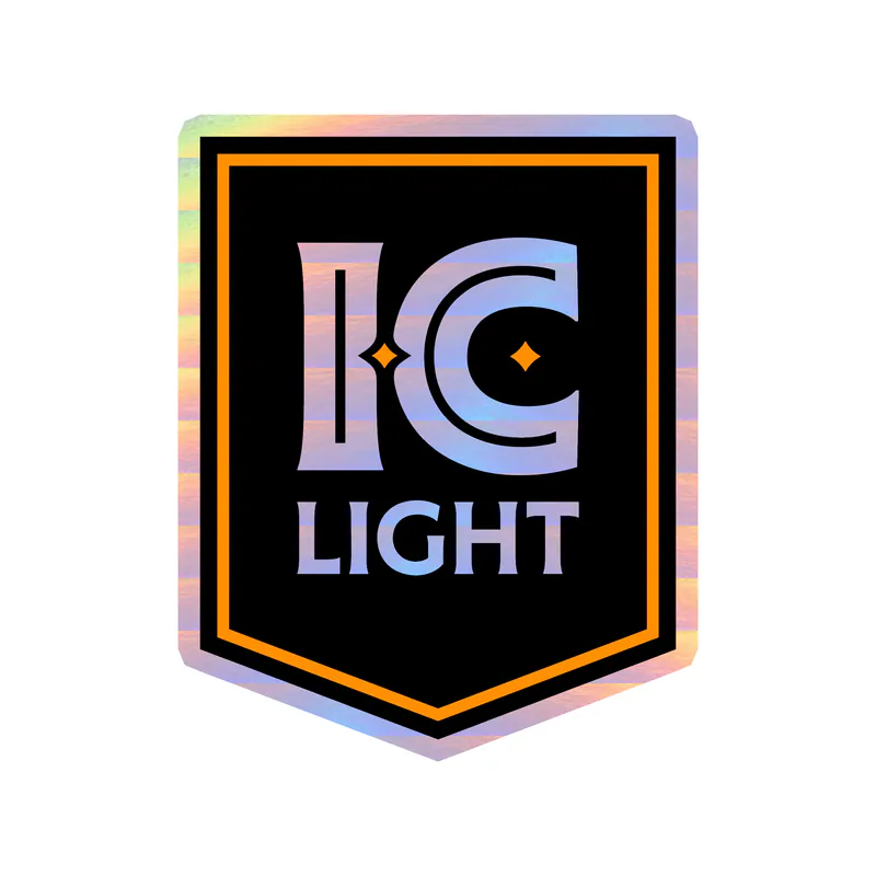 Iron City Light - Holographic Vinyl Decal - Custom Size