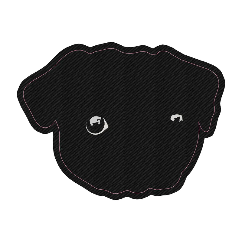 Black Pug - Carbon Fiber Vinyl Sticker - Custom Size