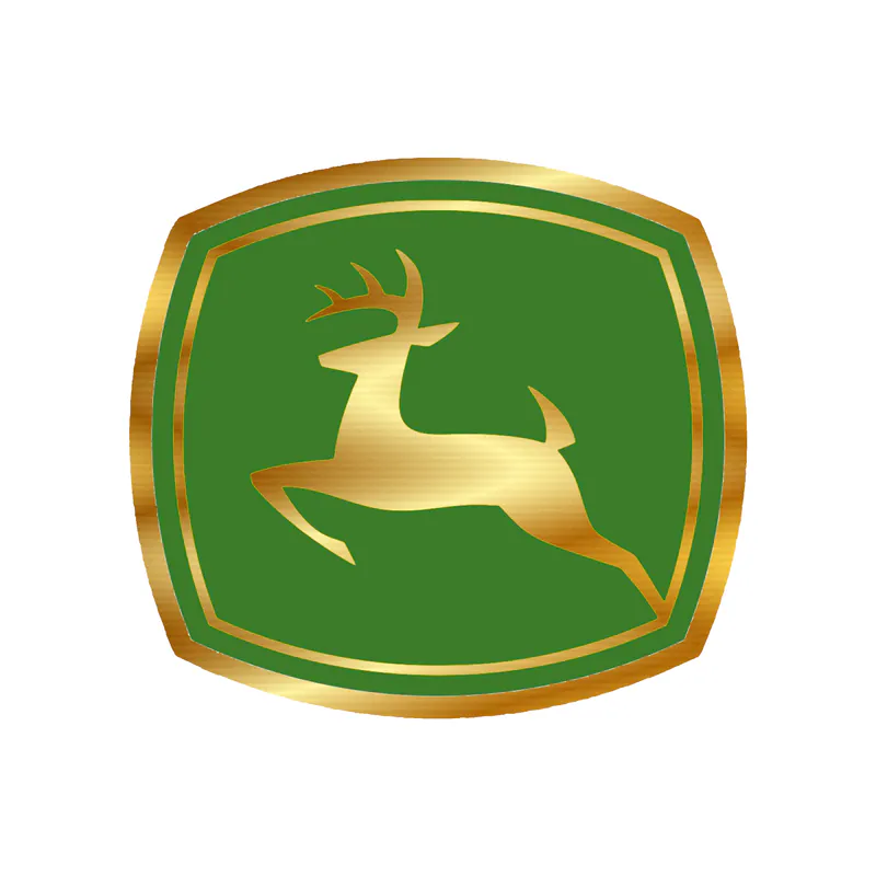John Deere - Green and Yellow - Gold Chrome Vinyl Sticker - Custom Size