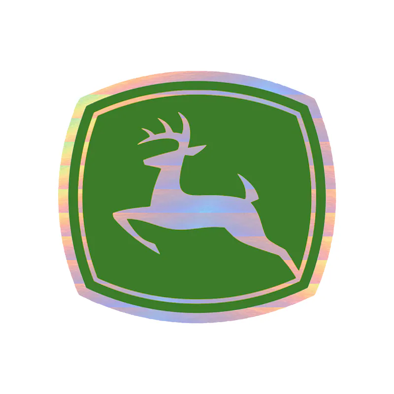 John Deere - Green and Yellow - Holographic Vinyl Sticker - Custom Size