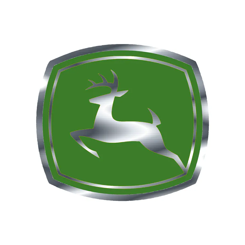 John Deere - Green and Yellow - Silver Chrome Vinyl Sticker - Custom Size