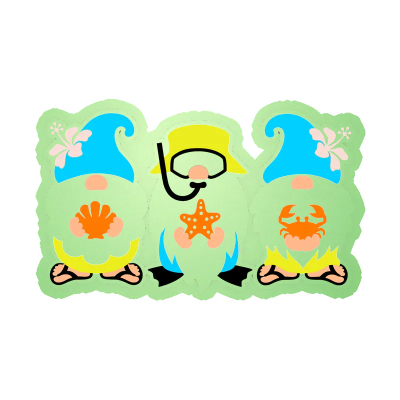 Gnomes Glow in the Dark Vinyl Decal - Custom Size