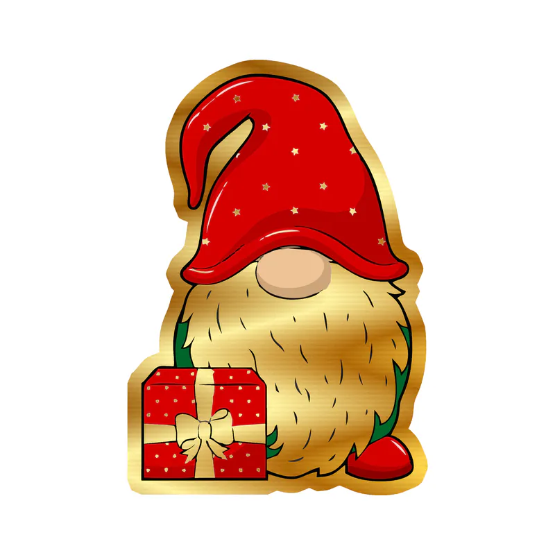 Gnomes Gold Chrome Vinyl Decal - Custom Size