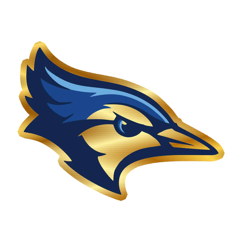 Creighton Blue Jays- Bird Head Gold Chrome Vinyl Decal - Custom Size