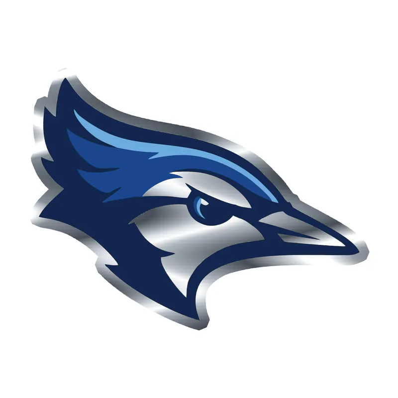 Creighton Blue Jays- Bird Head Silver Chrome Vinyl Decal - Custom Size